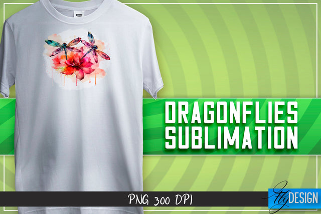 Dragonflies Sublimation | Happy Design | T-shirt Design Sublimation Fly Design 