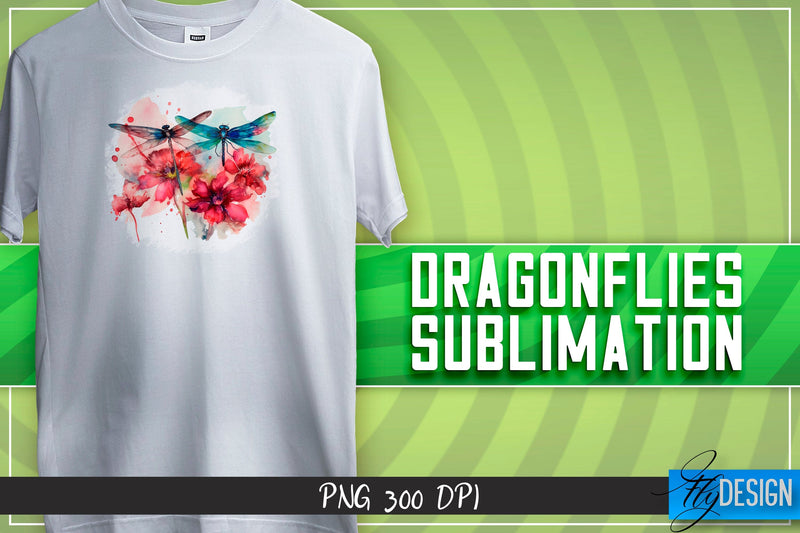 Dragonflies Sublimation | Happy Design | T-shirt Design Sublimation Fly Design 