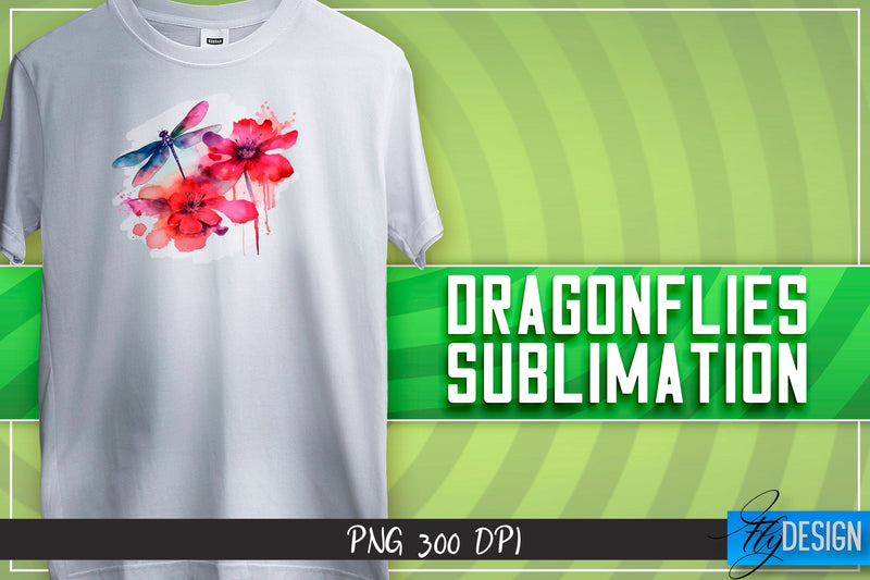 Dragonflies Sublimation | Happy Design | T-shirt Design Sublimation Fly Design 