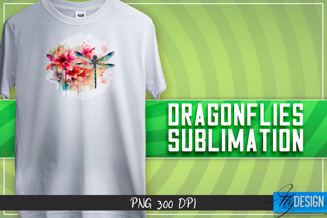 Dragonflies Sublimation | Happy Design | T-shirt Design Sublimation Fly Design 