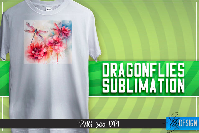 Dragonflies Sublimation | Happy Design | T-shirt Design Sublimation Fly Design 