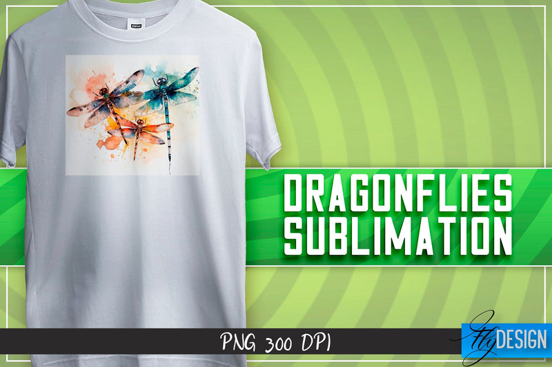 Dragonflies Sublimation | Happy Design | T-shirt Design Sublimation Fly Design 