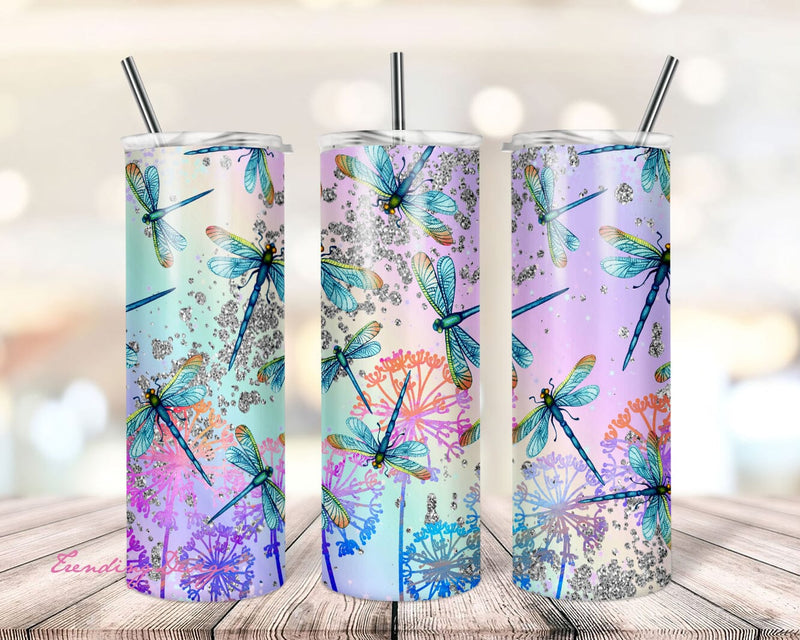 Dragonflies Tumbler Wrap, 20oz Sublimation Tumbler Digital Download Sublimation TrendingDesign 