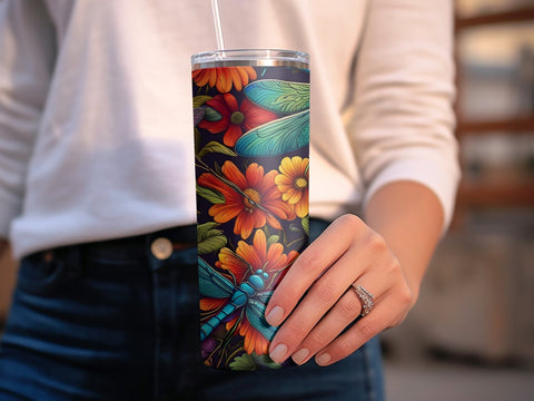 Dragonflies tumbler wrap Sublimation Luvleigh Digitals 