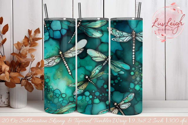 Dragonflies Tumbler wrap Sublimation Luvleigh Digitals 