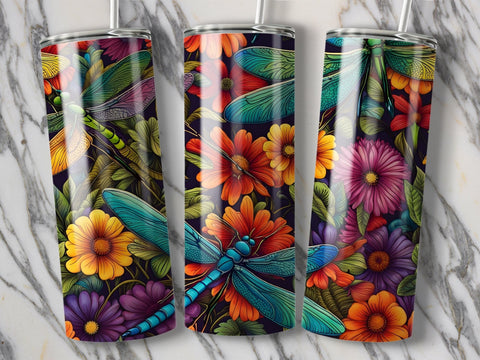 Dragonflies tumbler wrap Sublimation Luvleigh Digitals 