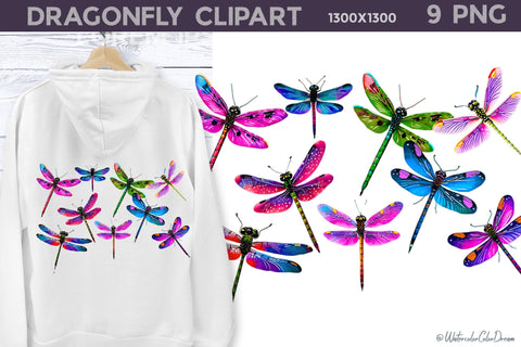 Dragonfly Clipart PNG | Dragonfly Illustration Sublimation WatercolorColorDream 
