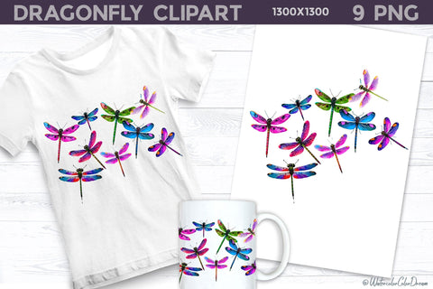 Dragonfly Clipart PNG | Dragonfly Illustration Sublimation WatercolorColorDream 