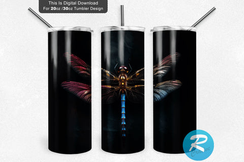 Dragonfly Dark 20 oz / 30 oz Skinny Tumbler Sublimation Regulrcrative 