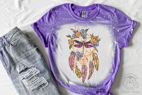 Dragonfly Dream Catcher With Floral PNG Design Sublimation LAM HOANG THUY 