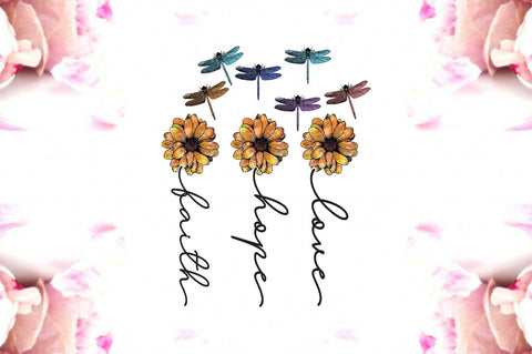 Dragonfly Faith Hope Love Flower Sublimation Sublimation Jagonath Roy 