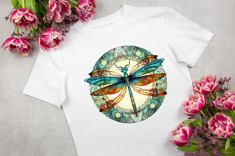 Dragonfly Floral Watercolor Sublimation Regulrcrative 
