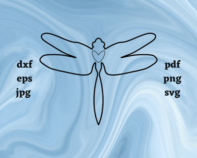 Dragonfly Heart SVG Cut File SVG Northern Light SVG 