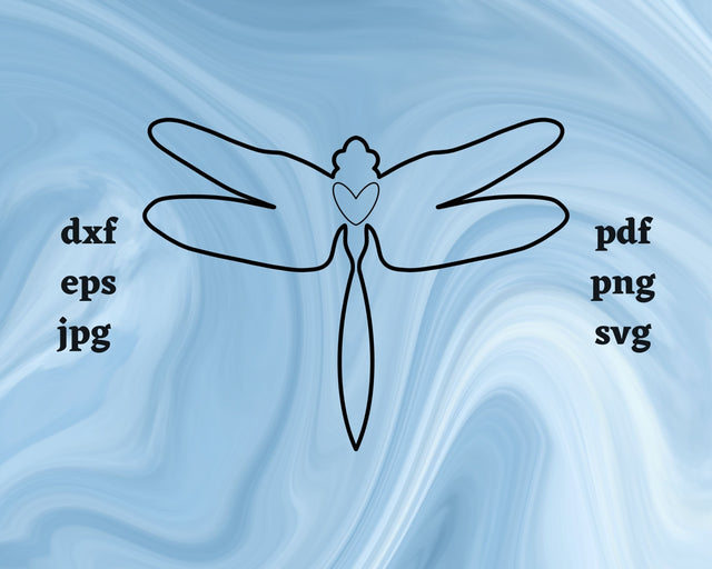 Dragonfly Heart SVG Cut File SVG Northern Light SVG 