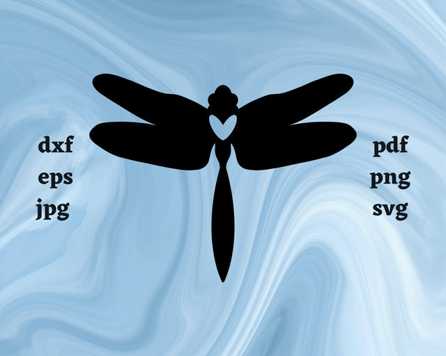 Dragonfly Heart SVG Cut File SVG Northern Light SVG 