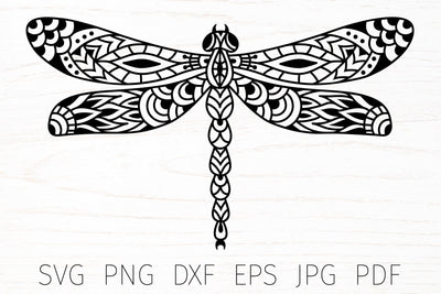Dragonfly mandala, dragonfly svg, dragonfly zentangle SVG Digital Rainbow Shop 