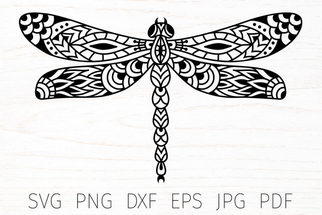 Dragonfly mandala, dragonfly svg, dragonfly zentangle SVG Digital Rainbow Shop 