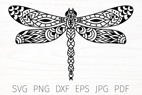 Dragonfly mandala, dragonfly svg, dragonfly zentangle SVG Digital Rainbow Shop 
