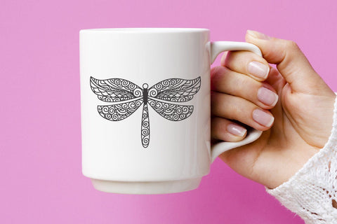 Dragonfly Mandala, Dragonfly Zentangle SVG SVG dadan_pm 