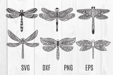 Dragonfly Mandala, Dragonfly Zentangle SVG SVG dadan_pm 