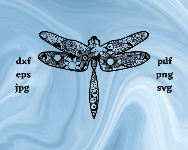 Dragonfly Mandala SVG Cut File SVG Northern Light SVG 