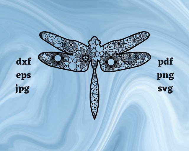 Dragonfly Mandala SVG Cut File SVG Northern Light SVG 