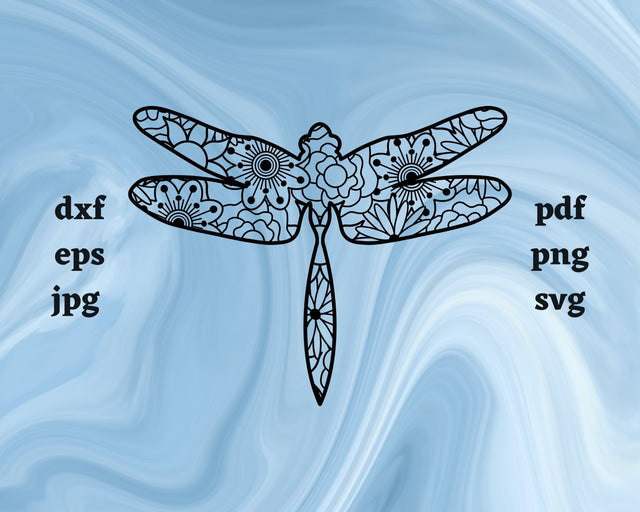 Dragonfly Mandala SVG Cut File SVG Northern Light SVG 