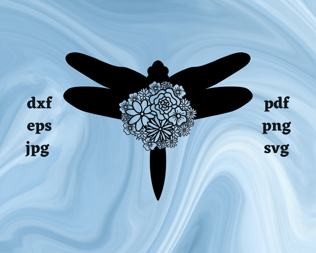 Dragonfly Mandala SVG Cut File SVG Northern Light SVG 