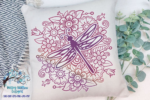Dragonfly Mandala SVG SVG Wispy Willow Designs 