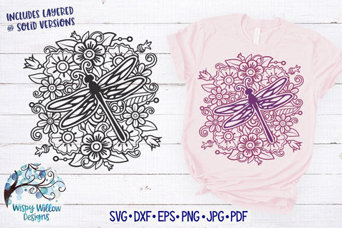 Dragonfly Mandala SVG SVG Wispy Willow Designs 