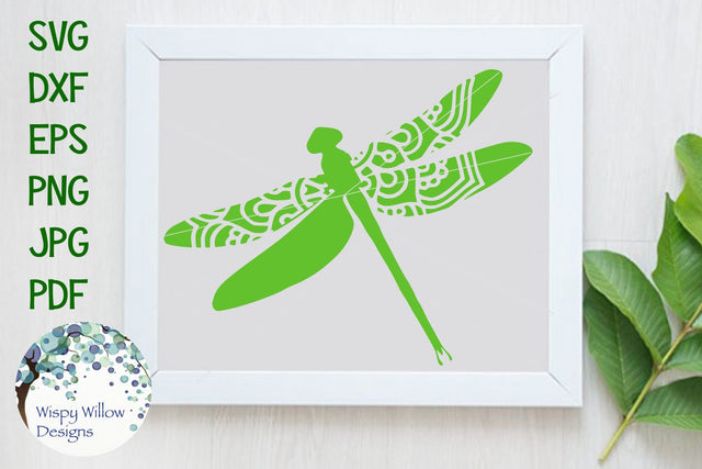 Dragonfly Mandala SVG Wispy Willow Designs 