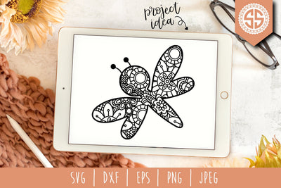 Dragonfly Mandala Zentangle SVG SavoringSurprises 