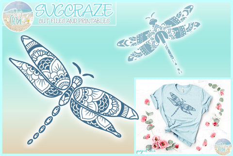 Dragonfly Mandala Zentangle SVG SVG Harbor Grace Designs 