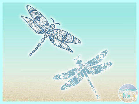 Dragonfly Mandala Zentangle SVG SVG Harbor Grace Designs 