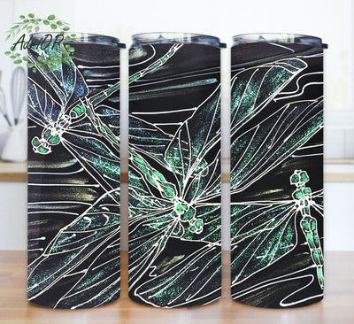 Dragonfly Memorial Tumbler Template PNG, 20oz Skinny Tumbler PNG For Sublimation Sublimation AdriOP 