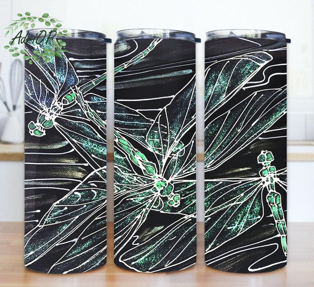 Dragonfly Memorial Tumbler Template PNG, 20oz Skinny Tumbler PNG For Sublimation Sublimation AdriOP 