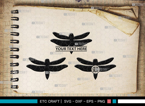 Dragonfly Monogram, Dragonfly Silhouette, Dragonfly SVG, Insect Svg, Dragonfly Vector, Animals, SB00256 SVG ETC Craft 