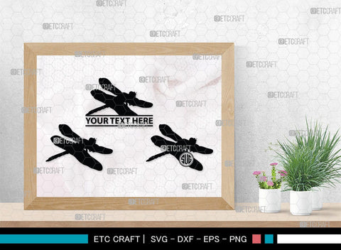 Dragonfly Monogram, Dragonfly Silhouette, Dragonfly SVG, Insect Svg, Dragonfly Vector, Animals, SB00256 SVG ETC Craft 