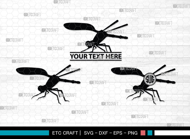 Dragonfly Monogram, Dragonfly Silhouette, Dragonfly SVG, Insect Svg, Dragonfly Vector, Animals, SB00256 SVG ETC Craft 