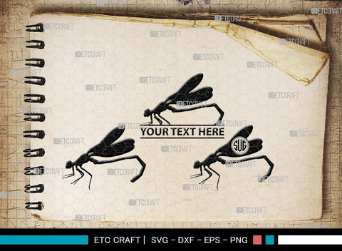 Dragonfly Monogram, Dragonfly Silhouette, Dragonfly SVG, Insect Svg, Dragonfly Vector, Animals, SB00256 SVG ETC Craft 