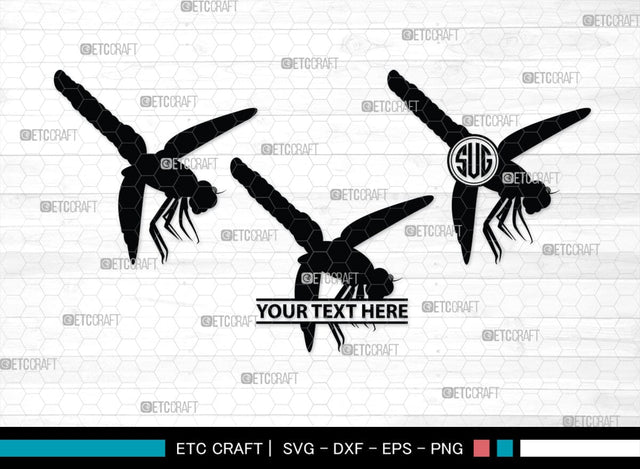 Dragonfly Monogram, Dragonfly Silhouette, Dragonfly SVG, Insect Svg, Dragonfly Vector, Animals, SB00256 SVG ETC Craft 