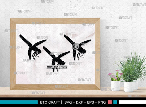 Dragonfly Monogram, Dragonfly Silhouette, Dragonfly SVG, Insect Svg, Dragonfly Vector, Animals, SB00256 SVG ETC Craft 