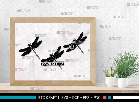 Dragonfly Monogram, Dragonfly Silhouette, Dragonfly SVG, Insect Svg, Dragonfly Vector, Animals, SB00256 SVG ETC Craft 