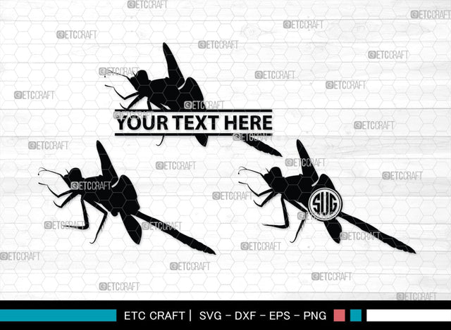 Dragonfly Monogram, Dragonfly Silhouette, Dragonfly SVG, Insect Svg, Dragonfly Vector, Animals, SB00256 SVG ETC Craft 
