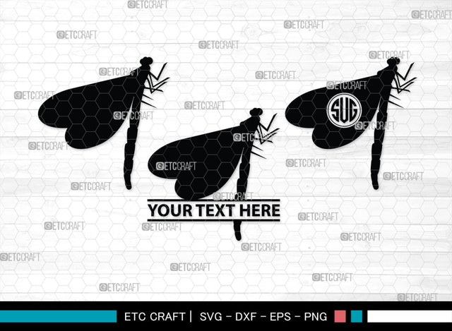 Dragonfly Monogram, Dragonfly Silhouette, Dragonfly SVG, Insect Svg, Dragonfly Vector, Animals, SB00256 SVG ETC Craft 