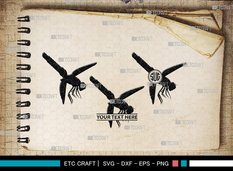 Dragonfly Monogram, Dragonfly Silhouette, Dragonfly SVG, Insect Svg, Dragonfly Vector, Animals, SB00256 SVG ETC Craft 
