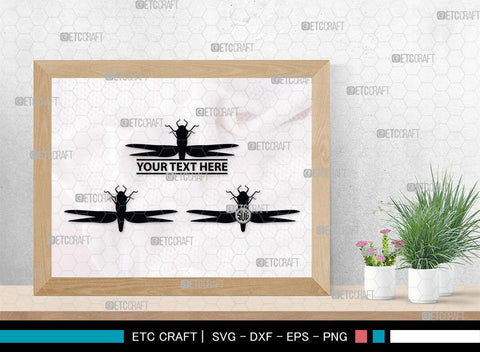 Dragonfly Monogram, Dragonfly Silhouette, Dragonfly SVG, Insect Svg, Dragonfly Vector, Animals, SB00256 SVG ETC Craft 
