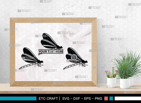 Dragonfly Monogram, Dragonfly Silhouette, Dragonfly SVG, Insect Svg, Dragonfly Vector, Animals, SB00256 SVG ETC Craft 