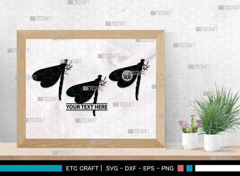 Dragonfly Monogram, Dragonfly Silhouette, Dragonfly SVG, Insect Svg, Dragonfly Vector, Animals, SB00256 SVG ETC Craft 