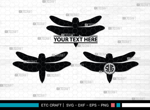 Dragonfly Monogram, Dragonfly Silhouette, Dragonfly SVG, Insect Svg, Dragonfly Vector, Animals, SB00256 SVG ETC Craft 